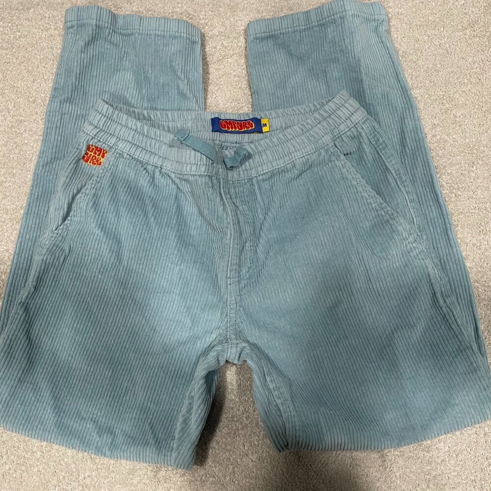 Empyre JUNIORS Johnny Loose Fit Corduroy Elastic Waist Skate Pants Light Blue M